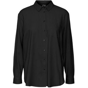 VERO MODA VMMYMILO LS Shirt WVN GA Dameshemd, zwart, M