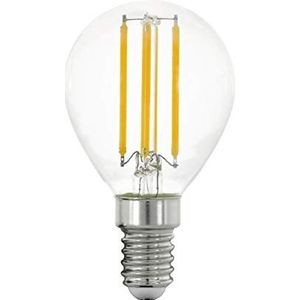 EGLO Filament LED lamp E14, druppel gloeilamp voor retro verlichting, 4 Watt (40w equivalent), 470 Lumen, lichtbron warm wit, 2700 Kelvin, P45, Ø 4,5 cm