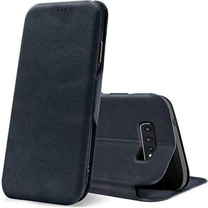 Verco Bookcase voor Samsung Galaxy S10e Hoesje, Premium Flip Cover Magneetsluiting Telefoonhoesje voor Samsung S10e Case met Kaarthouders slots, Blauw