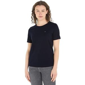 Tommy Hilfiger Dames moderne regular C-nk Ss S/S gebreide tops, woestijn hemel, XXS