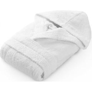 Top Towel Badjas voor meisjes, badjas voor kinderen, 100% katoen, badstof, 450 g, 14 tot 16 jaar, wit