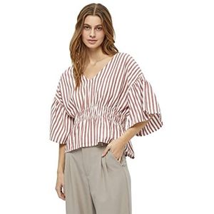 Desires dames Balsa Blouse met 2/4 mouwen Arabische kruidenbruine streep M