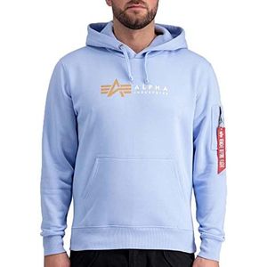 ALPHA INDUSTRIES Alpha Label Hoody T-Shirt, lichtblauw, S Uniseks Volwassenen, Lichtblauw, S