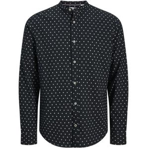 Jjpierre Slub AOP Band Shirt Ls, sky captain, XS