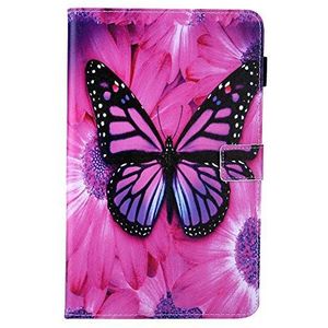 Beschermhoesje voor de Samsung Galaxy Tab S5e (2019) SM-T720/T725 met verschillende motieven en kaartsleuven - Rood Butterfly