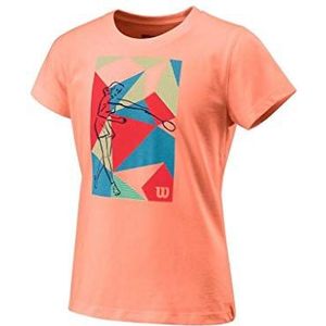 Wilson G Prism Play Tech T-shirt, uniseks, kinderen, papaya punch, XS