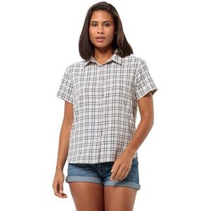 Jack Wolfskin Febla shirt W blouse, nachtblauw/geruit, M dames, nachtblauw/geruit, M