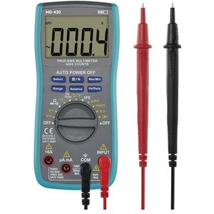 EMOS Digitale multimeter CATIII 600V, True RMS auto-range stroommeter 6000 counts met meetpunten, reductie en sonde, geheugenfunctie, incl. batterij, blauw, M0430