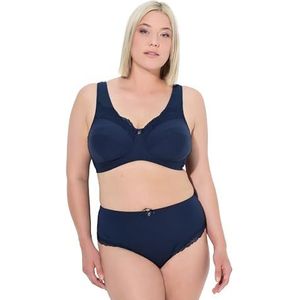 Ulla Popken Dames grote maten grote maten plus size reliëf-Bra, Jaquard, Lace, nachtblauw, C