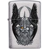Zippo Stormaansteker, Odin W/Raven, Color Image, Chrome Brushed, navulbaar, in hoogwaardige geschenkdoos, 60005643, zilver