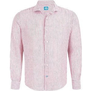 Panareha Linnen Gestreept Overhemd voor Heren CORSICA Rood (XL)