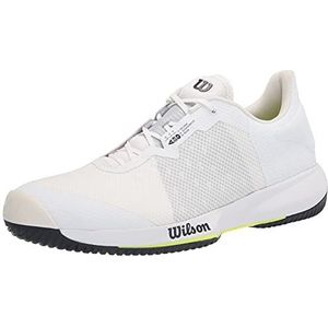 Wilson Kaos Swift tennisschoenen voor heren, voor alle soorten vloerbedekking, alle soorten spelers, wit, grijs, geel, 47 1/3 EU