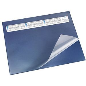 Läufer 44535 Durella DS Bureauonderlegger met transparante editie en kalender, antislip bureauonderlegger, 40 x 53 cm, blauw