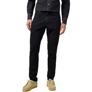 Wrangler Heren Jeans River, Tapered Fit, Kegelvormig been, Rinse Black, 33W / 34L
