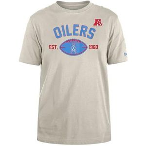 NFL OILERS New Era Cap NFL Regular T-Shirt Distressed Zeefdruk Team Graphic Stone Unisex