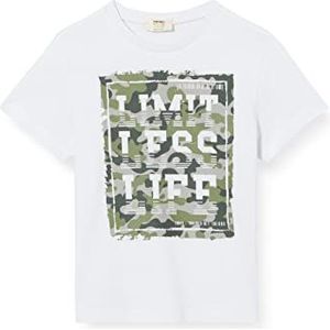 Koton Jonge slogan print korte mouwen katoen T-shirt, wit (000), 3-4 jaar