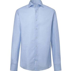 Hackett London Heren FINE katoenen linnen overhemd, Sky, 17.5, Hemel, 44