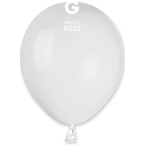 Gemar Ronde latex ballon, 5 inch maat, wit