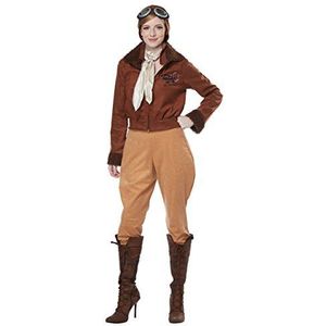 Amelia Earhart-kostuum voor dames, Bruin, L
