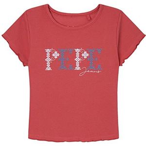 Pepe Jeans Natalie T-shirt voor meisjes, Rood (Studio Red), 10 Jaar