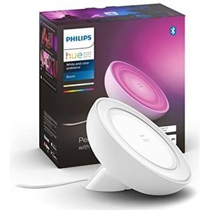 Philips Hue Bloom tafellamp - Duurzame LED Verlichting - Wit en Gekleurd Licht - Dimbaar - Verbind met Bluetooth of Hue Bridge - Werkt met Alexa en Google Home - Zwart