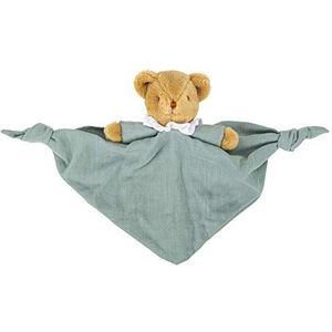 Trousselier - Teddybeer driehoek - 20 cm - Rammelaar - Ideaal geboortegeschenk - Machine Wasbaar - Biologisch Coton - Celadon Green - 2 tellen