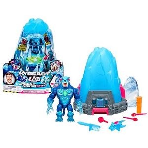 MrBeast Lab Smelt het ijs om een beest los te laten met de Cryo Lab Collector Figuur, 18 cm figuur met 30+ lichten, geluiden en reacties, inclusief 2 wapens, 2 grote kattenfiguren om te verzamelen