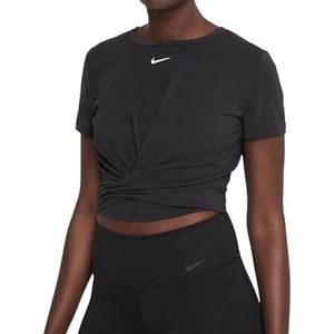 Nike Dames W Nk One Luxe Df Ss Std Tw Tp T-shirt, zwart/Reflective silver, S