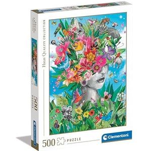 Clementoni Collection-Head in the Jungle-500 stukjes puzzel, verticaal, plezier voor volwassenen, Made in Italy, meerkleurig, 35526
