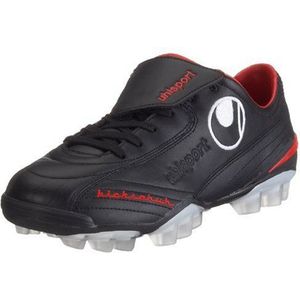 Uhlsport Kickschoen Classic HXG 100817001, unisex - volwassenen sportschoenen - voetbal, Zwart Black Red01, 48 EU