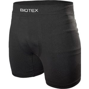 Biotex Seamless Boxer met gevoerd zitkussen voor heren voor fietsen en mountainbiken, technisch sportondergoed, zwart, maat II (M/L)