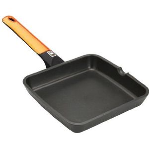 Braisogona Efficiënte platte grillpan, gegoten aluminium, oranje, 22 cm