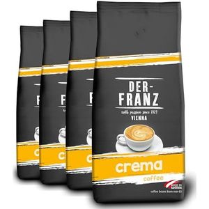 Der-Franz Crema koffie, intensiteit 4/5, 100% Arabica, gemalen, 4x 1000 g
