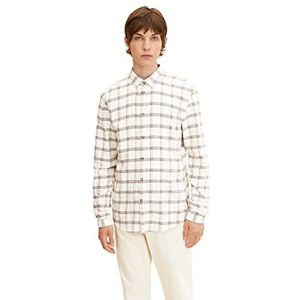 TOM TAILOR Denim Uomini Shirt met ruitpatroon 1032378, 30233 - Beige Base Multicolor Check, XS