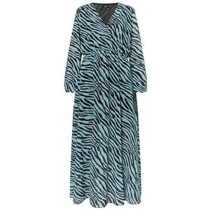 SWIRLY Damesjurk met zebra-print, lichtblauw/zwart., L