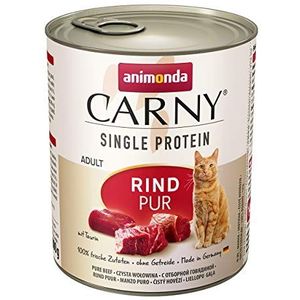 animonda Carny Single Protein kattenvoer voor volwassenen, nat voer voor volwassen katten, puur rundvlees, 6 x 800 g