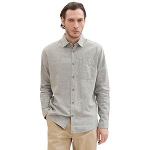 TOM TAILOR Herenhemd, 34607 - Smokey Olive Green Chambray, XXL