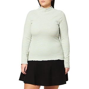 TOM TAILOR Denim Dames Geribbeld shirt met lange mouwen 1029373, 29419 - Light Blue Green Stripe, L
