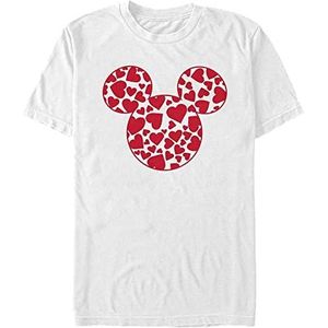 Disney Classic Mickey - Mickey Hearts Fill Unisex Crew neck T-Shirt White L