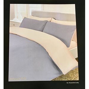 Rapport 180TC Percale Omkeerbare Quilt Cover, Dubbel, Grijs & natuurlijk, Polyester-Katoen, Grijs/natuurlijk