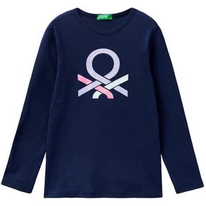 United Colors of Benetton T-shirt voor meisjes en meisjes, nachtblauw 252, 130