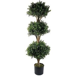 Leaf Beschermde Kunstmatige Topiary Boom, 120cm Buxus Triple Ball UV