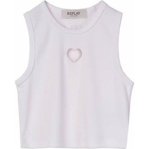 Replay Meisjesshirt met bandjes, 001, wit, 12 Jaar