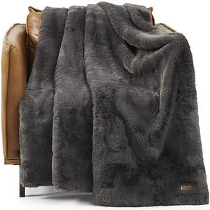 UGG Euphoria pluche bont - omkeerbare deken, houtskool