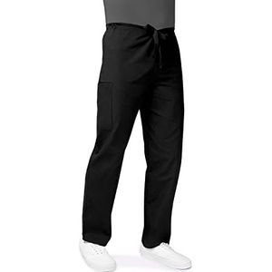 Adar Universele uniseks Scrubs - Scrubbroek met taps toelopende pijpen met trekkoord - 504 - Schwarz - 5X