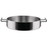 Alessi Convivio DC102/28 - Low Design braadpan met twee handgrepen in vermenigvuldiging, geschikt voor inductie, roestvrij staal en PVD met magnetische stalen bodem, 28 cm, mat