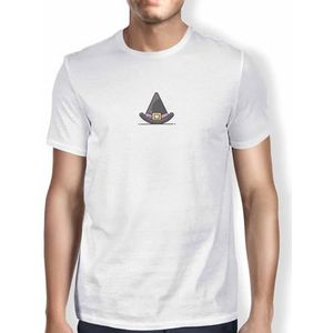 Green Fish, Basic heren T-shirt, 100% katoen, regular fit, Digital Icon Printed, maat: XL, kleur: wit, wit, XL