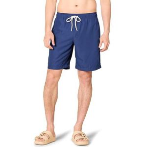 Amazon Essentials Heren Zwembroek van 23cm met Gaasvoering, Zakken en Trekkoordsluiting, blauw, 35W / 37L