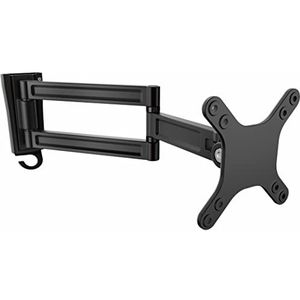 StarTech.com Monitorarm voor wandmontage - Dual Swivel - Ondersteunt 13 tot 34 inch monitoren - VESA-monitor/TV-muurbeugel - Wandhouder-Zwenk-Monitorarm - Zwart (ARMWALLDS)