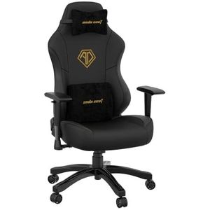 Anda Seat Phantom 3 Pro Gamingstoel, ergonomische bureaustoelen, liggende videogame, gamestoel, nek- en lendenrugsteun, grote zwarte premium pvc-lederen gamingstoel voor volwassenen